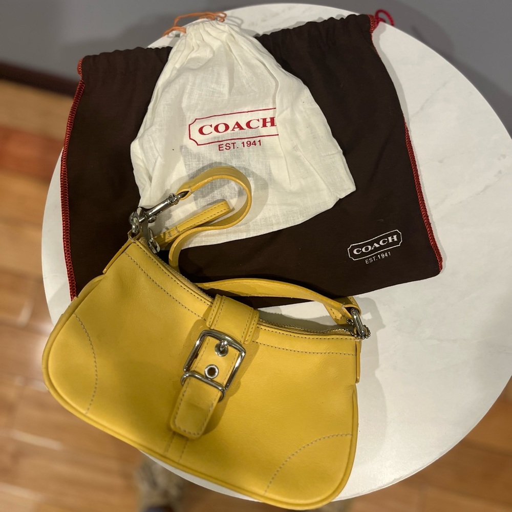 Butter Yellow Leather Coach Bag